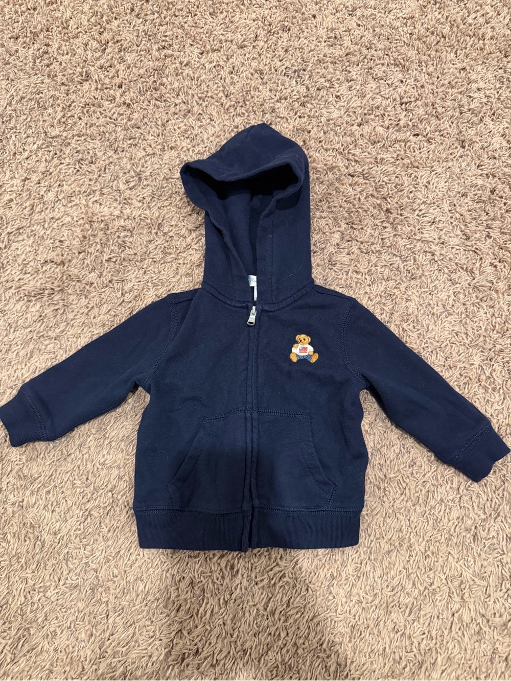 Ralph Lauren Baby Boys Polo Bear Navy Hoodie Jogger 2 Piece Set
